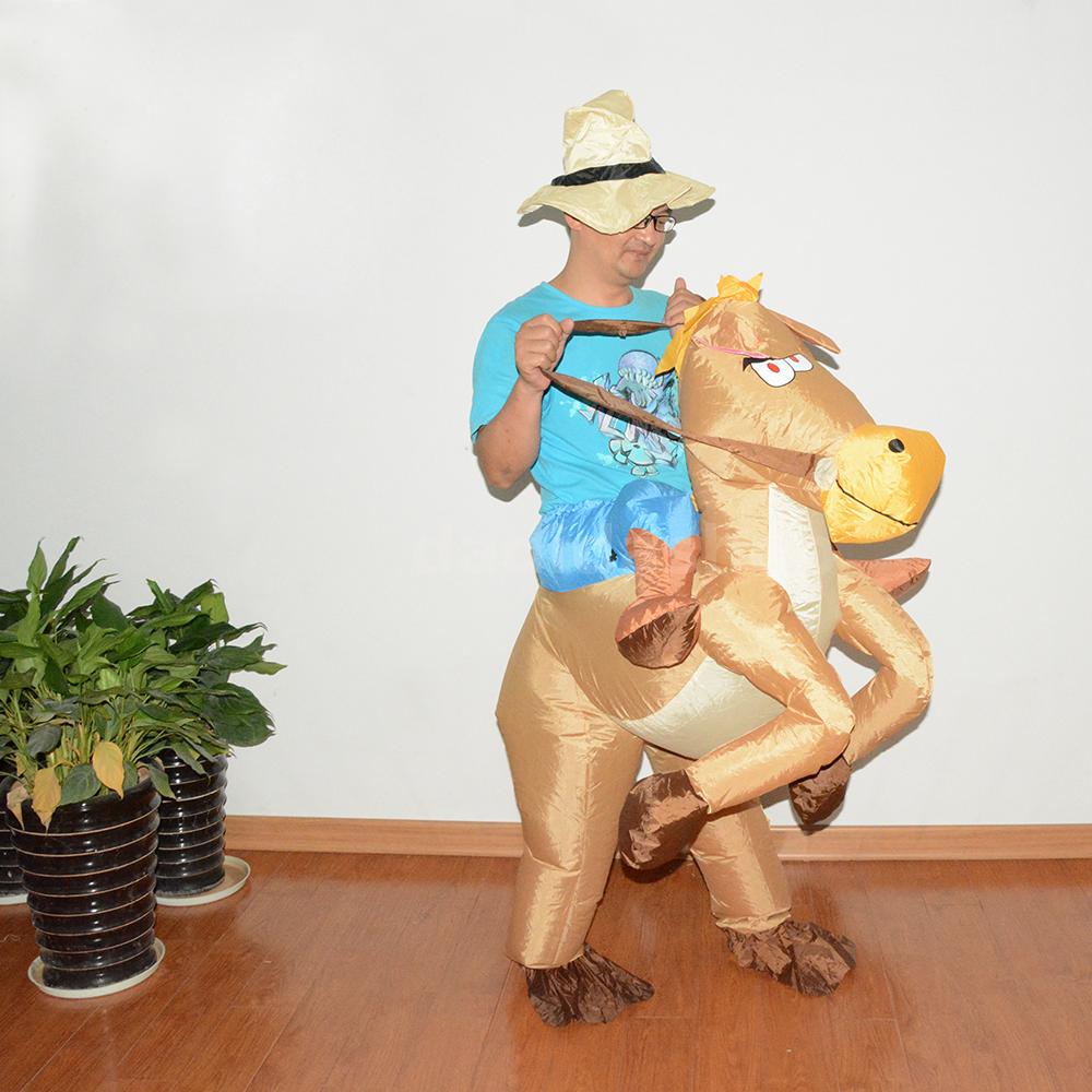 Authentic Adult Inflatable Blow Up Halloween Costume Cowboy Rider On 